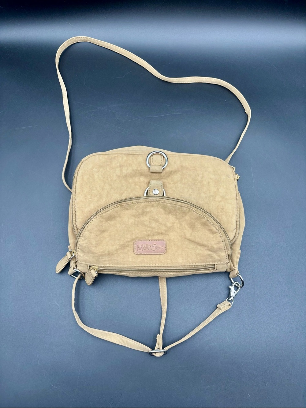 MultiSac Convertible Crossbody Backpack Travel Organizer Bag – Tan / Khaki